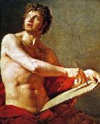 Jean Auguste Dominique Ingres Academic Study of a Male Torse. oil